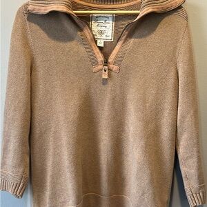 Ralph Lauren 1/4 Zip Cotton Sweater 100% Cotton Collared Size Medium